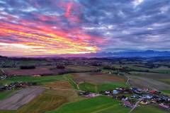 Sonnenaufgang - Blick von Bergern nach Ottnang/Wolfsegg