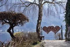 Zwei Herzen voll mit Liebesschlössern - Nähe Schloss Orth - Gmunden